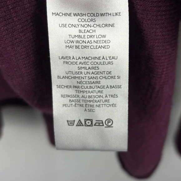 Pilcro Burgundy Plum Ruffled Bottom Sweater Long Sleeve Knit Blouse, XLarge - Picture 5 of 11